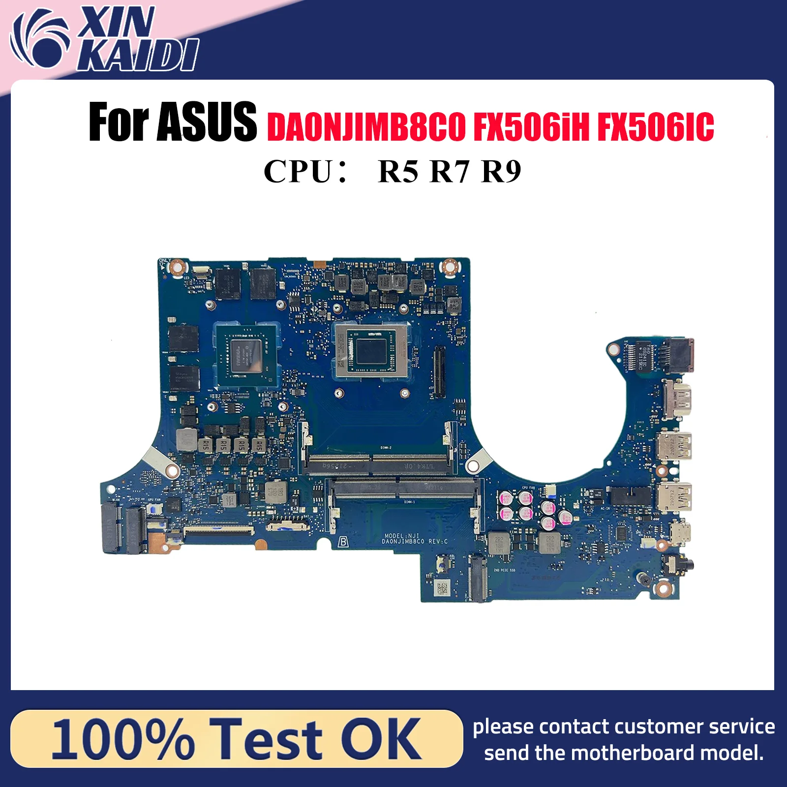

DA0NJIMB8C0 Материнская плата для ноутбука ASUS TUF Gaming FA506I FX506iH FX506II FX506IC Материнская плата для ноутбука с процессором R5 R7 R9 tests ОК