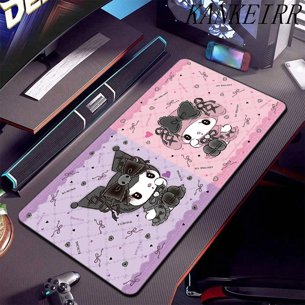 Alfombrilla de ratón Xxl de goma Natural, alfombrilla de ratón de Anime Kuromi, alfombrilla de ratón para juegos, alfombrilla grande para escritorio, accesorios de oficina, alfombrilla de escritorio de velocidad de 90x40cm