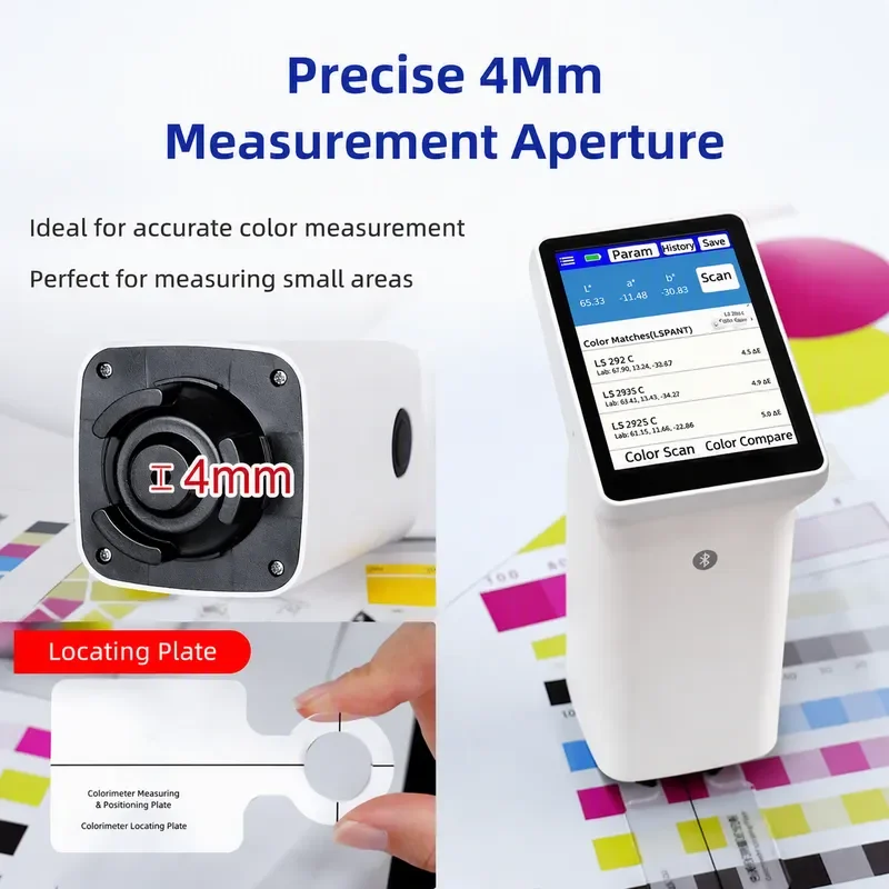 4mm Aperture Touch Screen APP Colorimeter CIE LAB Color Difference Meter for Printing Paper Packaging Quality Control