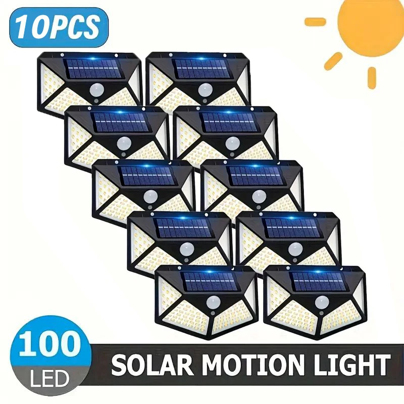 

1/2/4/10 Solar Intelligent Sensor Lights 100LED Courtyard Lights Wall Mounted Lights Suitable for Commercial Streets Roads