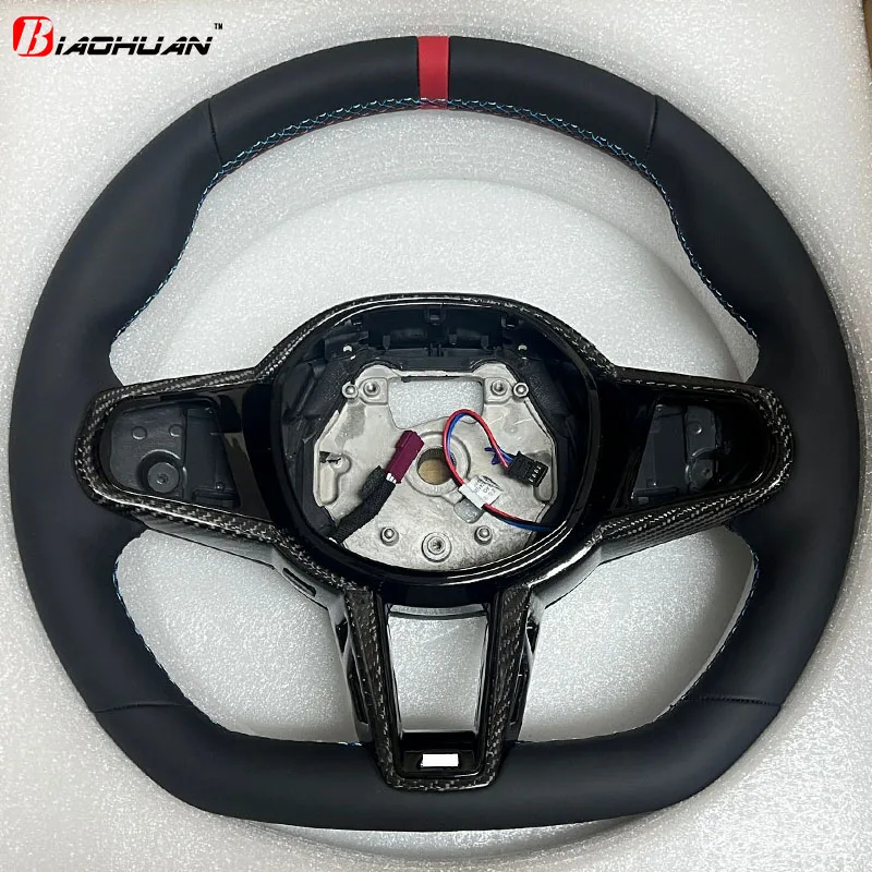 Carbon Fiber Steering Wheel For BMW New X3M X4M X5M X6M M5 F90 F95 F96 F97 F98 Leather Old Upgrade New 2025 M4 Customized