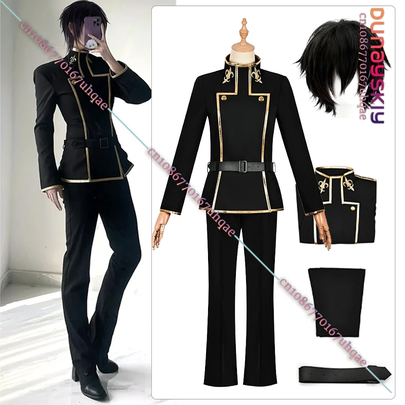 Anime Codee Geass Cosplay Costume Unisex Outfit Lelouchh Lamperougee Role-Playing Clothes Wig Set 2025Halloween Party Uniform