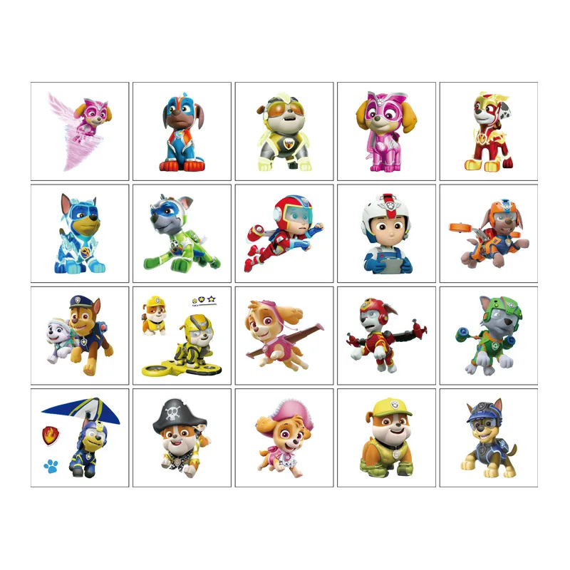 Waterproof Paw Patrol Tattoo Stickers, Cute Ryder Sticker, Funny Cartoon, Christmas, Birthday Gift, Reward Toy, 20Pcs Set - view 3