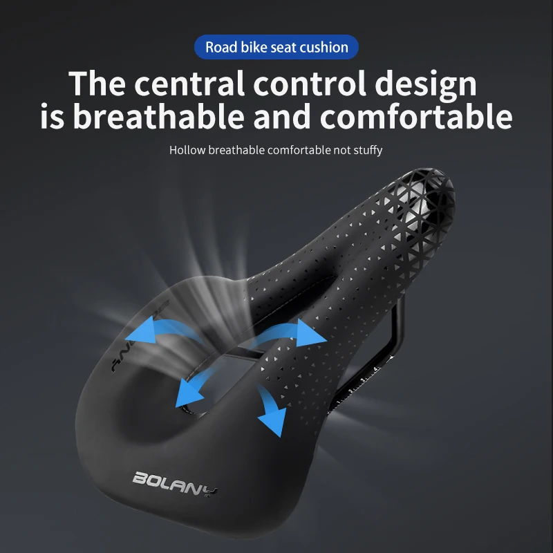 BOLANY Road Bicycle Saddle MTB Bicycle Seat Ultra-light BreathableHollow Gel Cycling Comfortable Shockproof Seat Road Bike Parts