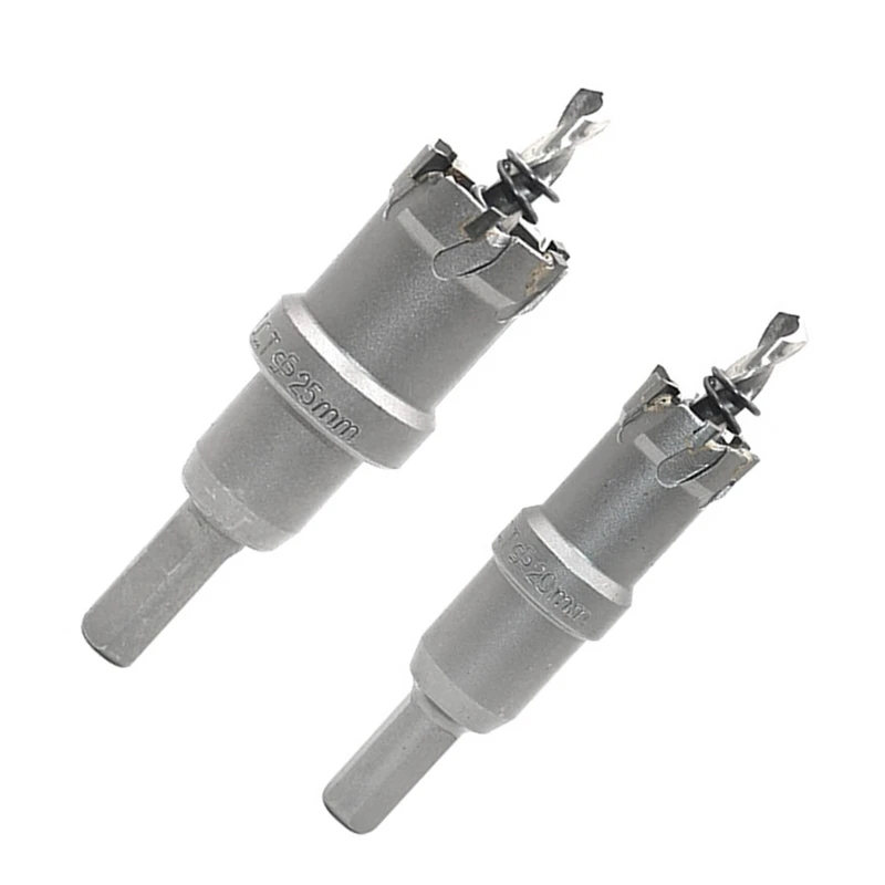 2pcs 20mm 25mm Hole Saw Tungsten Carbide Drill Bits Cobalt Cutter Stainless Steel Plate Iron Metal Driiling Cutting-A75P