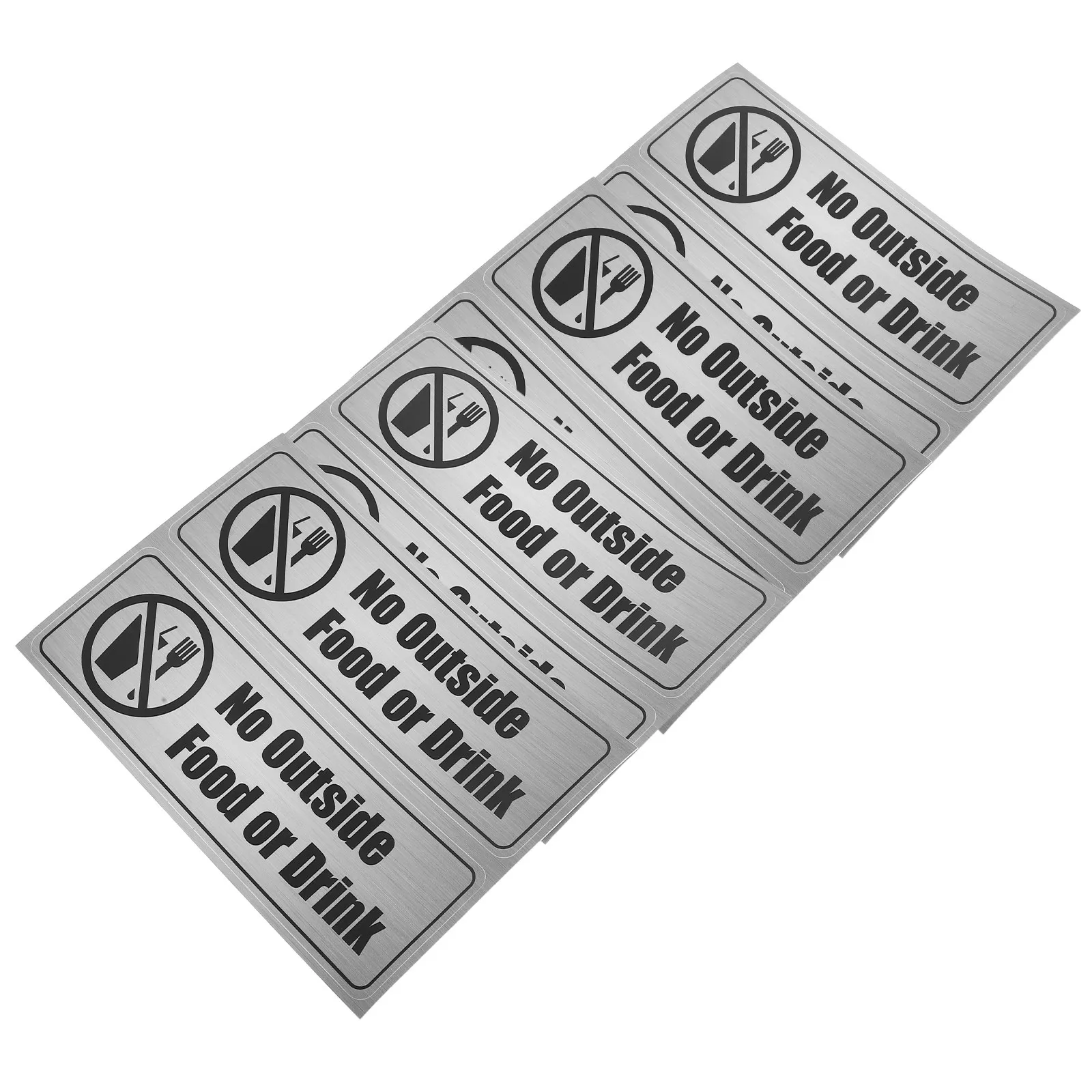 8Pcs No Outside Food Sticker PVC Self-Adhesive Warning Decal for Restaurant Office Bar Cafe No Food Drink Prohibition