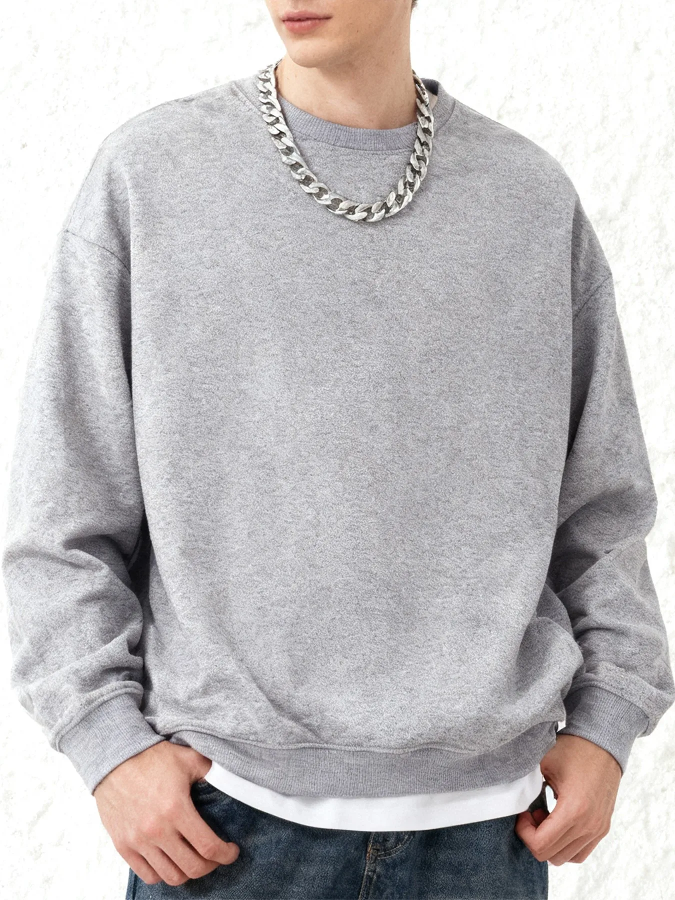 Herbst S-3XL Mann Mode Übergroßen Sweatshirt Straße Casual Pullover Sport Crewneck Hoodless Langarm Neue Grundlagen Sportswears – Detail 14