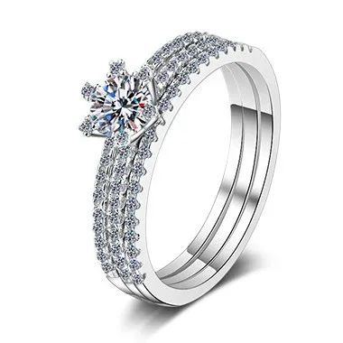 Row Ring Three-Wear Versatile Ring 1ct Women Moissanite PT950 Platinum One Ring Multi-Wear, All-match & Elegant