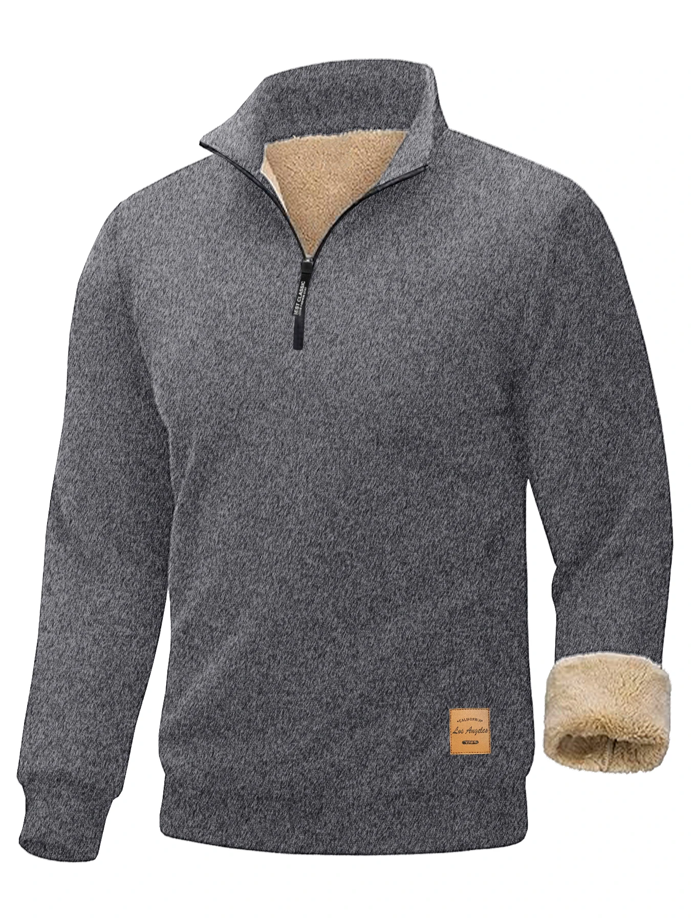 Herren-Pullover mit Viertelreißverschluss, Herbst und Winter, einfarbig, warme Pullover, Oberteile, schmale Passform, Stehkragen, Sport-Langarm-Sweatshirts