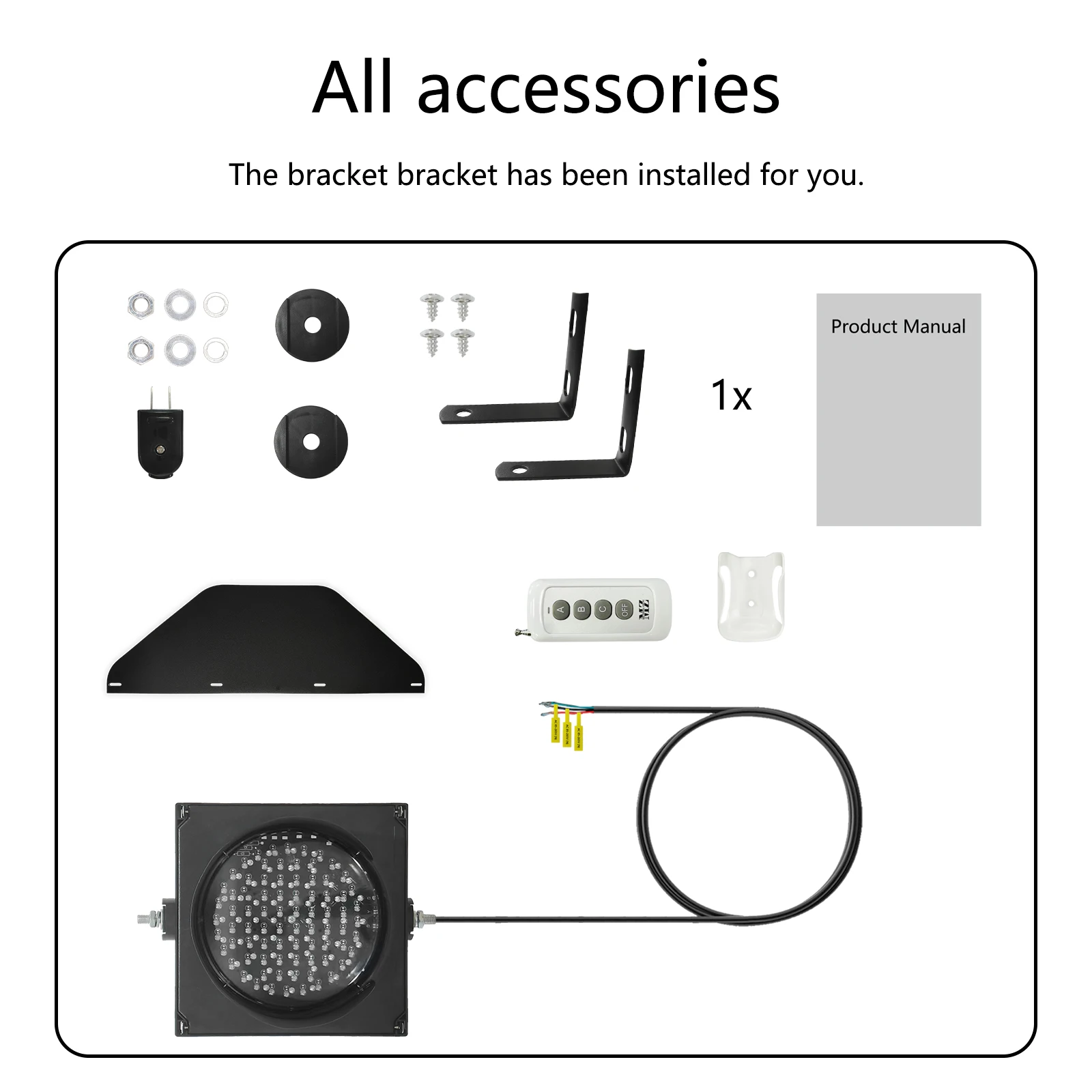 Semáforo 200mm(8 polegadas) 201 lâmpada de semáforo de controle remoto, 85-265v 2 em 1 luz vermelha/verde/parada/go, caixa de pc resistente à água