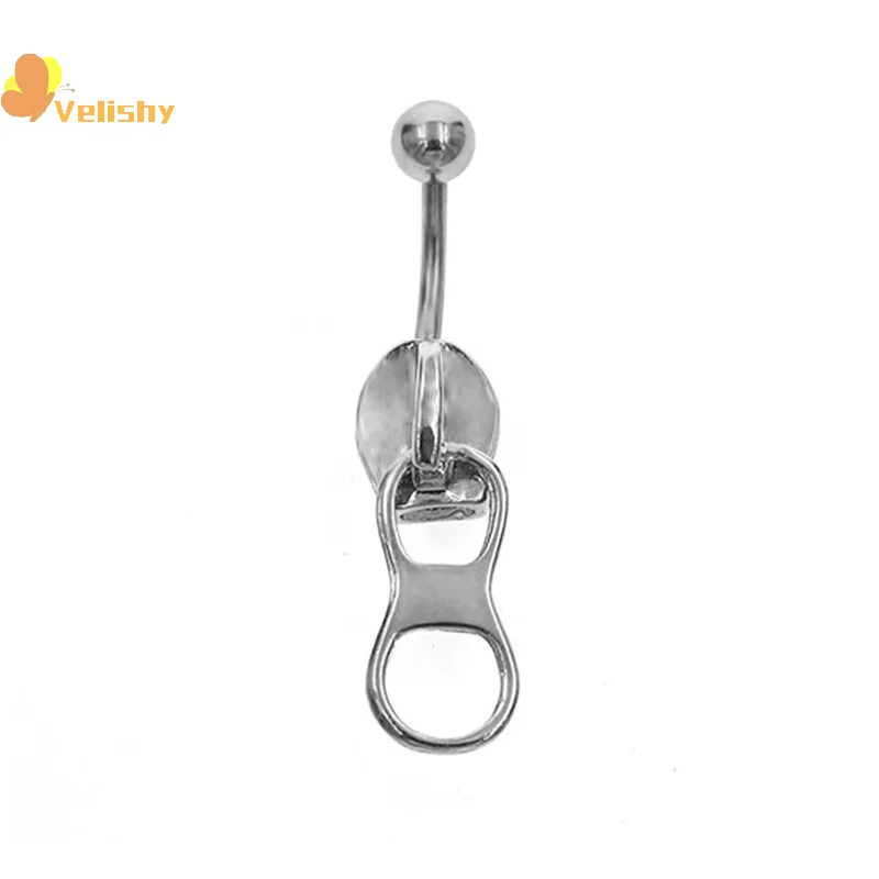 Anelli per ombelico punk Anello per ombelico con cerniera creativa per unghie per ombelico in acciaio inossidabile per regali di gioielli penetranti per il corpo delle ragazze delle donne