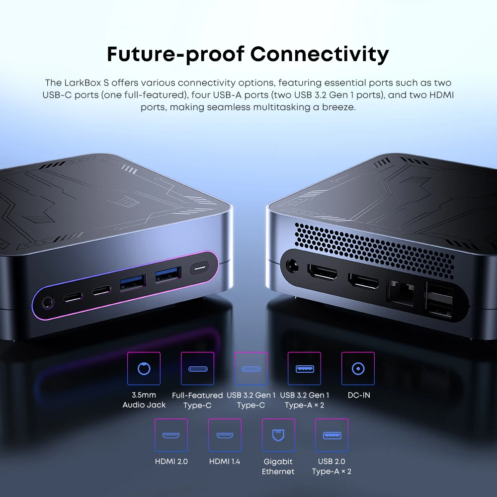 CHUWI 2024 LarkBox S Mini PC Intel Core i3-1220P Windows 11 Mini Pc 16 GB DDR4 512 GB PCIe M.2 SSD WIFI5 BT5.1 Desktop Computer