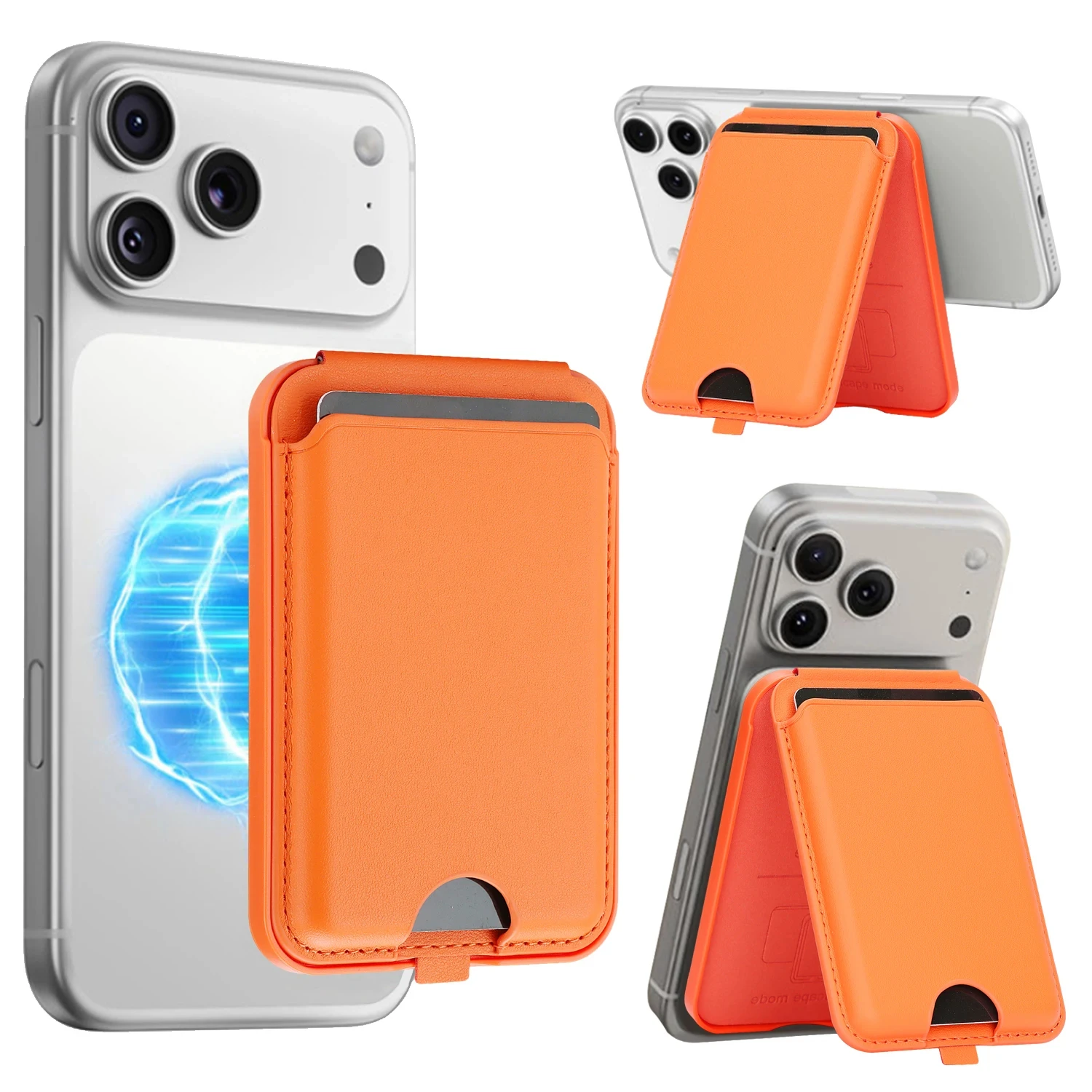 

MagSafe Magnetic Card Holder Wallet Foldable Rotatable Stand for iPhone 17/16/15/14/13 Strong Magnet Anti-Drop Card Storage Case