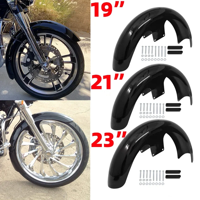 

For Harley Touring Road Electra Glide CVO Custom 1994-2013 Motorcycle 19" 21" 23" Carbon Fiber Wheel Wrap Front Fender Mudguard