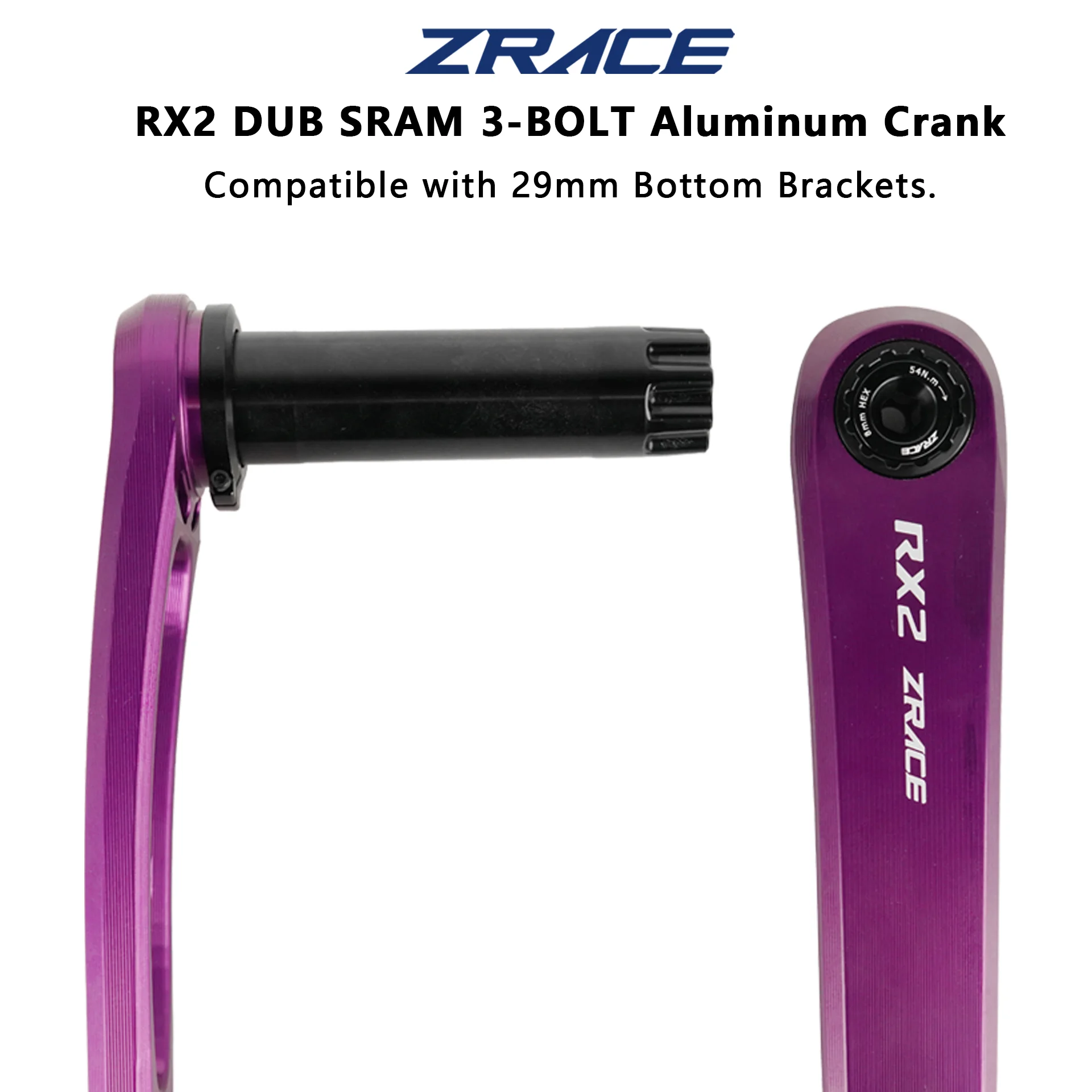 Mecanizado CNC de alta precisión con manivela ZRACE RX2 Road/GRAVEL, 29 mm Husillo de alta resistencia, interfaz de 3 tornillos 165/170