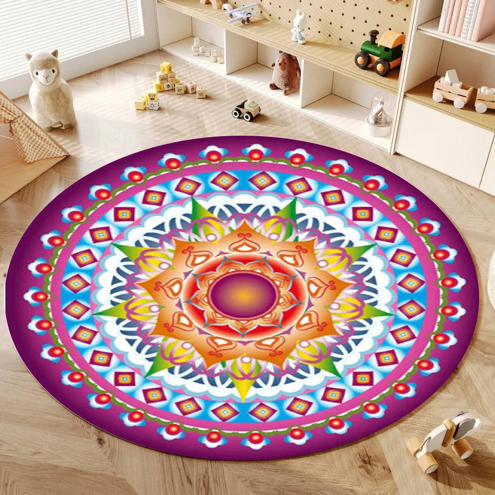 Creative Classical Art Twelve Zodiac Signs Round Rug Soft Floor Mat Girls Bedroom Living Room Sofa Coffee Table Reading Yoga