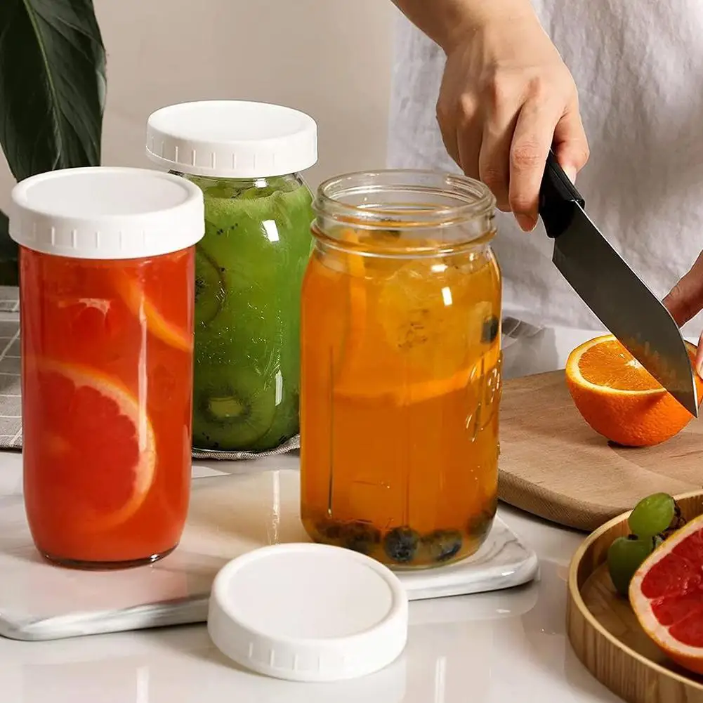 1/16pcs Reusable 86mm Plastic Mason Jar Lids for Wide Mouth Jar Leak-proof Seal Bottle Cover Spout Lid Good Seal Kitchen Tool