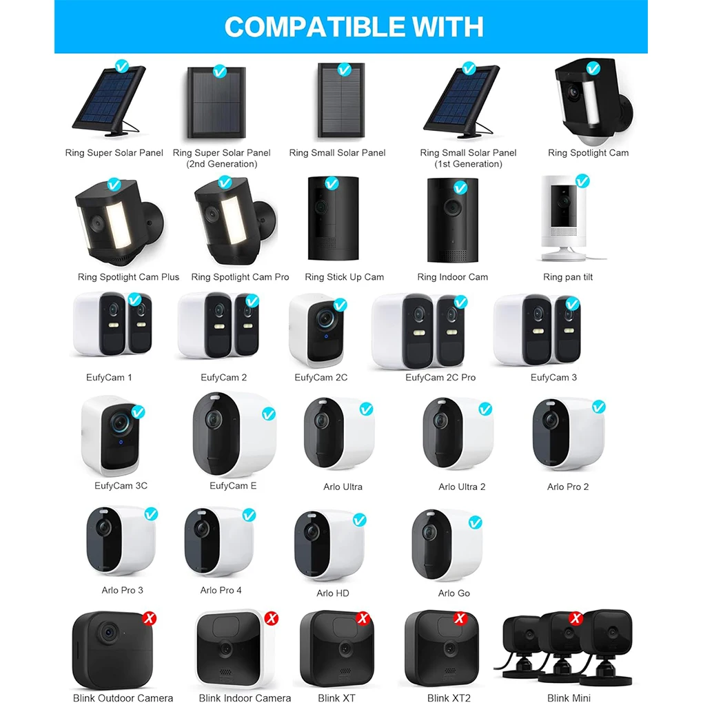 Stainless Steel 360° Rotation Ball Mount For Ring Cameras Adjust Camera Angle Enabling To Easily White