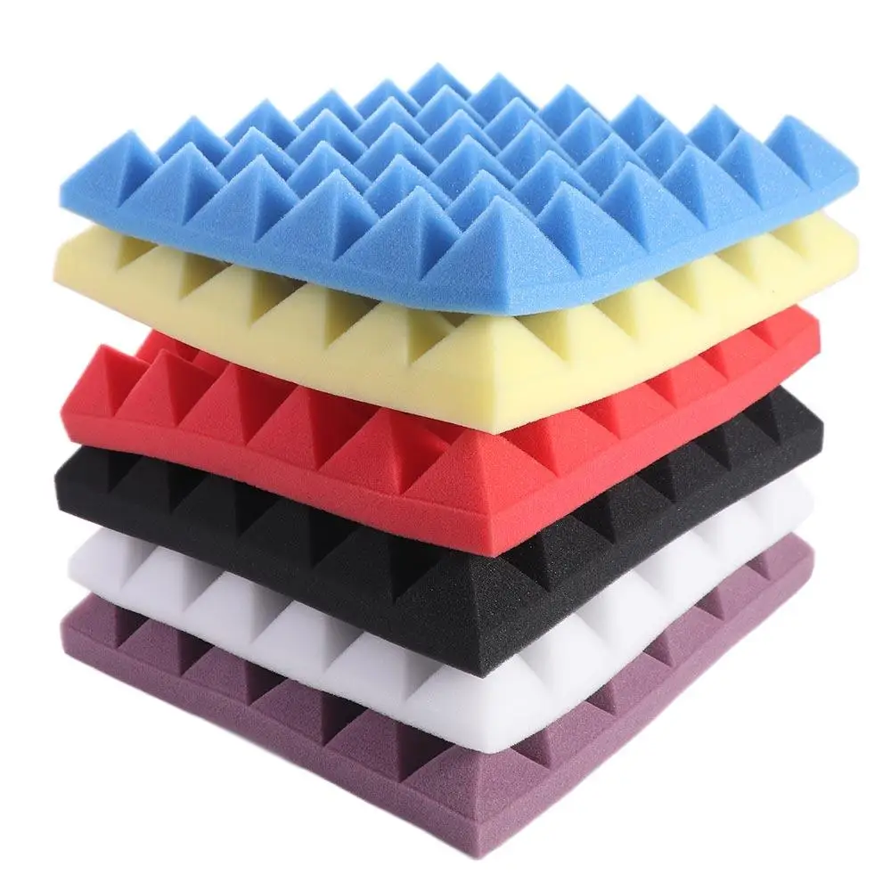 1PC Soundproofing Foam High-density Flame-retardant Pyramid Noise Sound-Absorbing Acoustic Foams Sound Treatment Panel