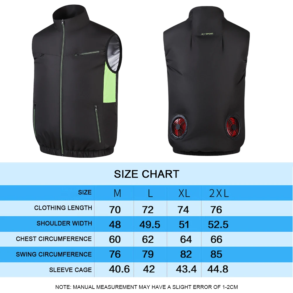 Cooling Vest Ice Fan Vest Heat Resistant Air Conditioner Clothes Breathable Sleeveless Workwear 3 Gear for Hot Weather Work