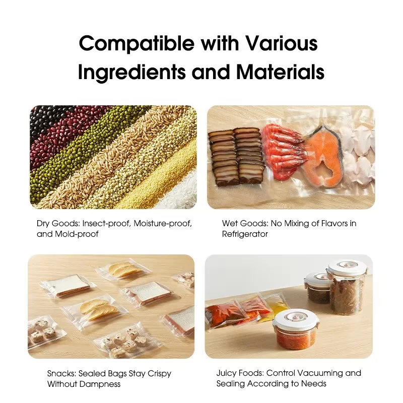 XIAOMI MIJIA Vacuum Sealer Machine With 10pcs Free Vacuum Bags 220V Sealing Machine for Vacuum package For Kitchen Household image 6