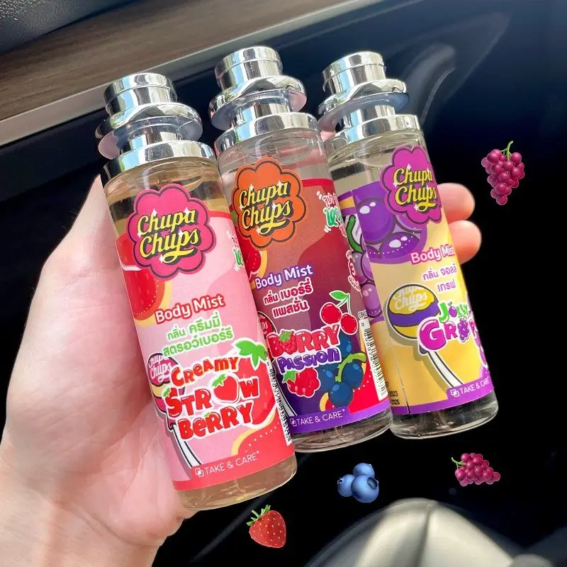 ChupaChups Body Mist Spray, Sweet Fruit Scent in Strawberry & Apple, Refreshing & Long-Lasting, Thailand