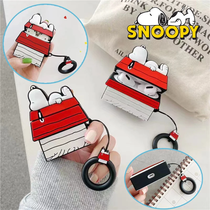 Защитный чехол Snoopy для Apple AirPods 1 2 3 Pro, мультяшный Снупи-дом, Школьные Аксессуары для наушников
