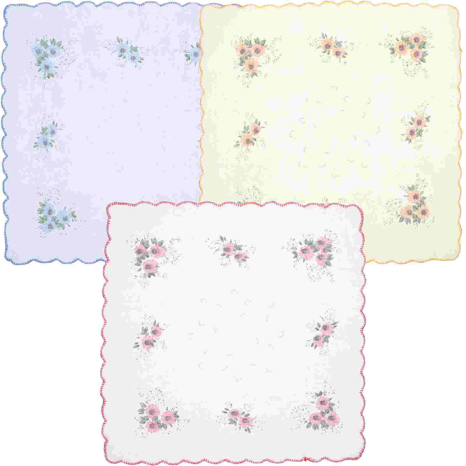 12 Pcs Clutch Purses for Women Women's Handkerchief Cotton Vintage Floral Prints Handkerchiefs Bandana