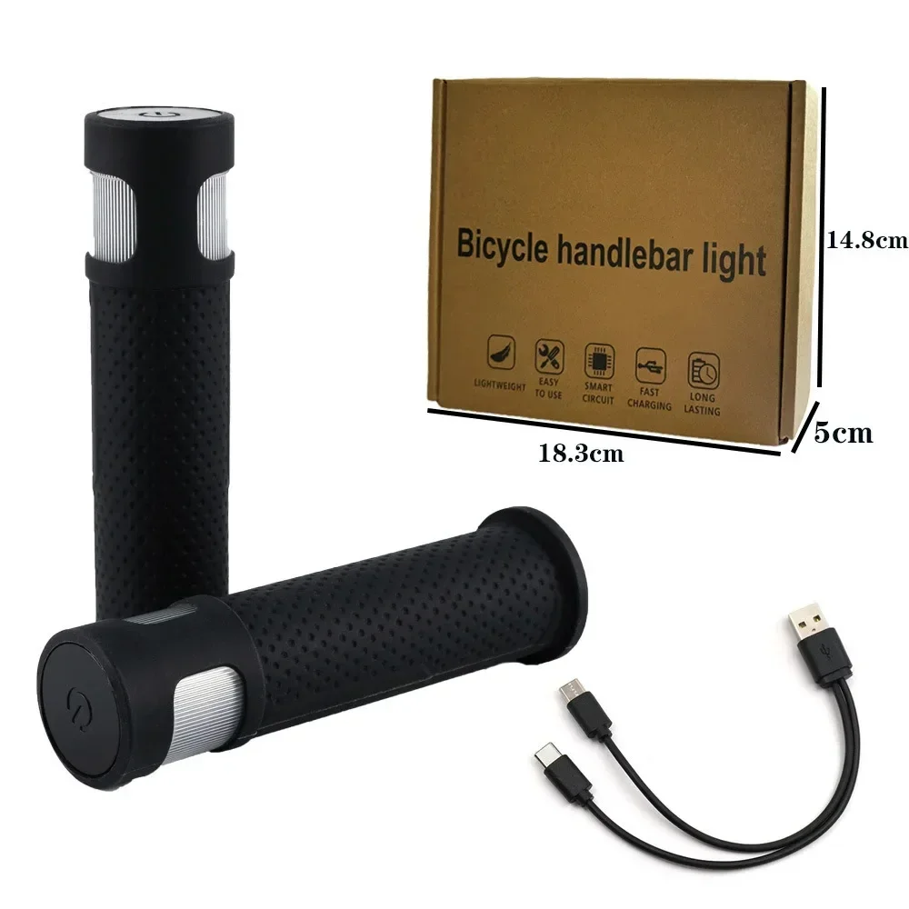 

LED Handlebar Grips with Touch Switch Soft Silicone Non-Slip Light for Mountain & Road Bikes
