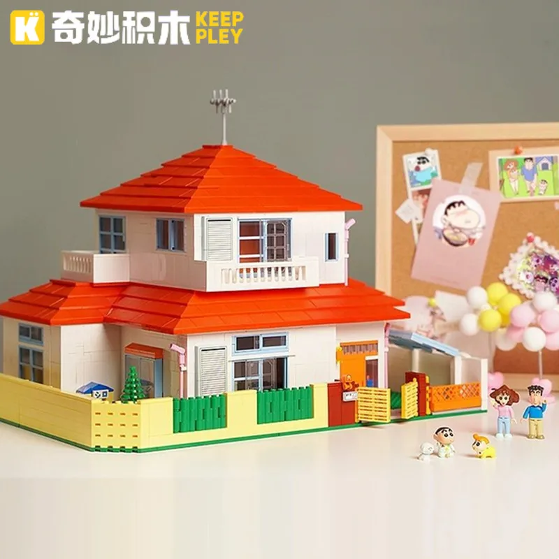 

Keeppley building blocks Crayon Shin-chan's House model DIY collection ornaments Japanese anime girl birthday gift children toys