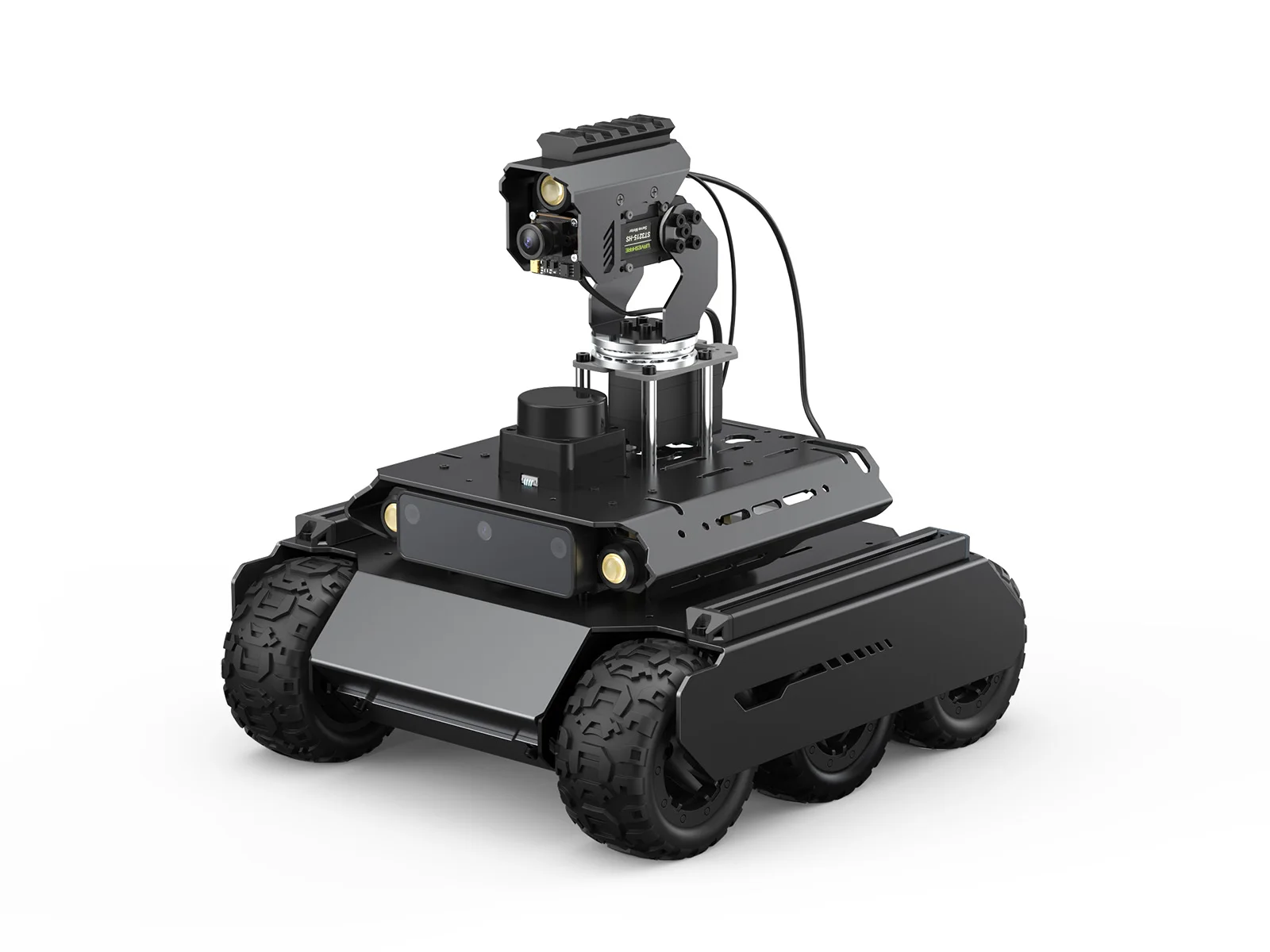 UGV Rover ROS 2 Open-source 6 Wheels 4WD AI Robot, Dual controllers, All-metal Body, Suitable for Raspberry Pi 4B/5