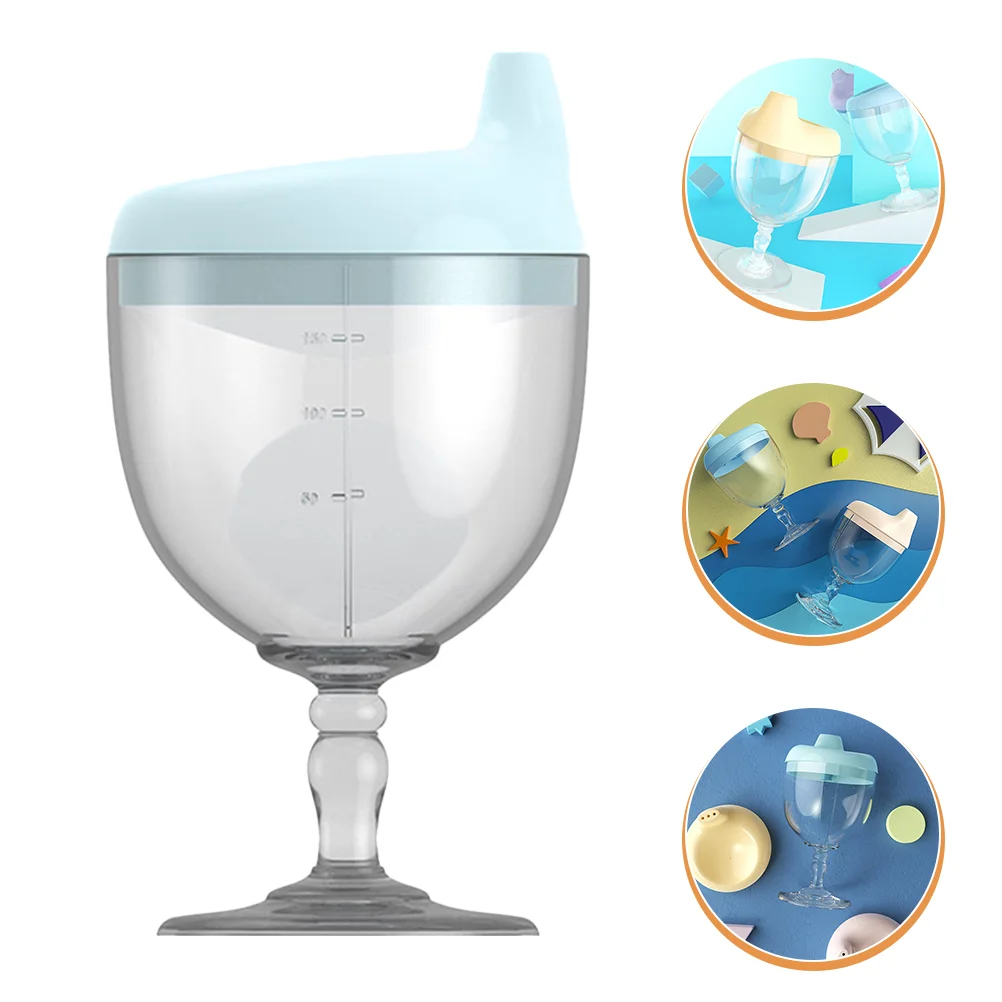 Glass Cup Spill Proof Kids Drinking Cups Plastic Cup with Lid 150ML Glass Cup