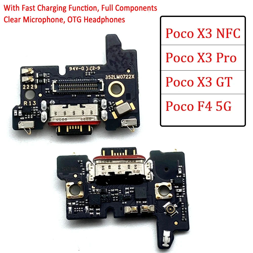 NEW Tested USB Charging Port Board Flex Cable Connector Micro Parts For Xiaomi Poco X3 NFC X3 Pro X4 GT F4 5G X5 Pro 5G C40 C65