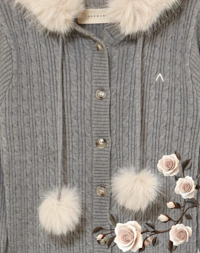 

Japanese Style Fashion Sweet Girls Hooded Plush Jacket Short Knitted Cardigan Top and Mini Skirt Bodycon Two-Piece Set