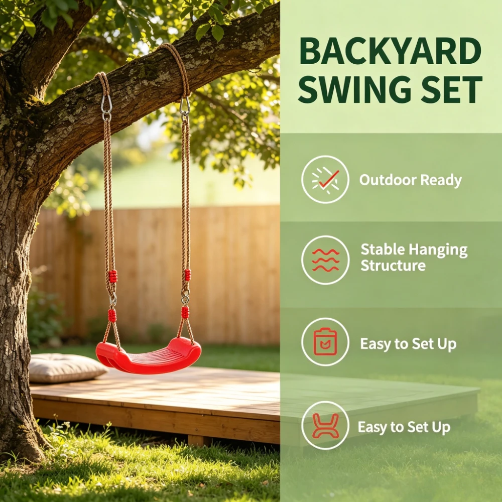Indoor Doorway Swing | Home Sensory Play Seat with Adjustable Ropes — No-Drill Hanging Swing for Door Frame & Compact Play Area