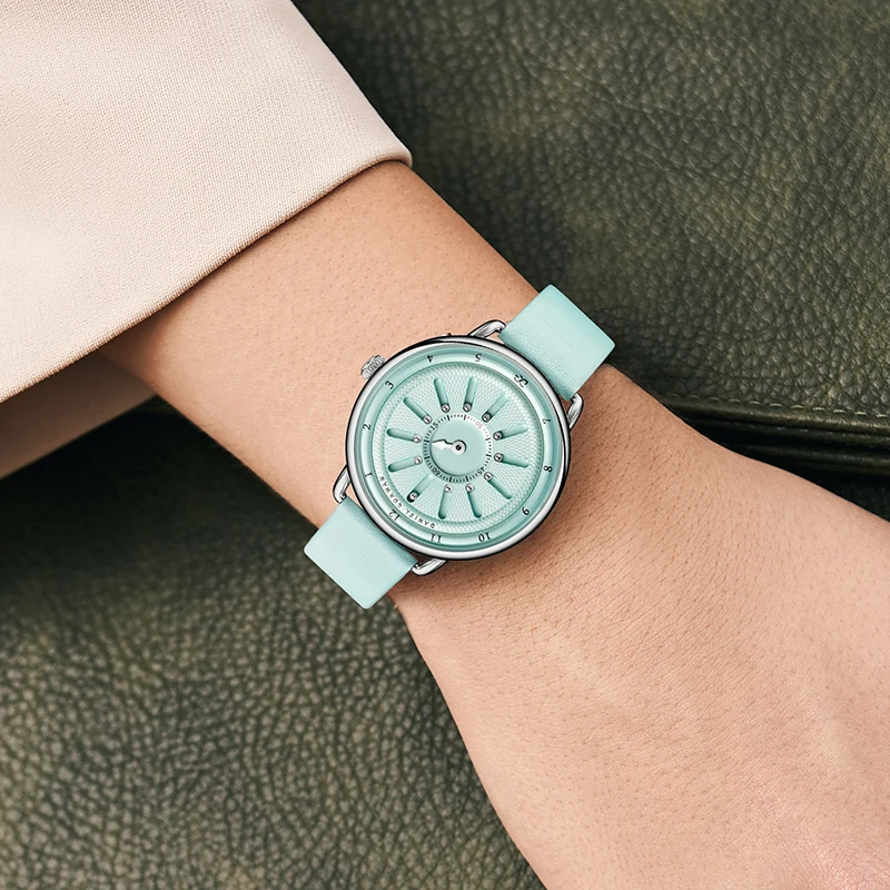 Magnetic 38mm Quartz Watch Silver Dial Japanese Movement Leather Strap Artisanal Gunmetal Grey 2026 New Watch Magnet Watch