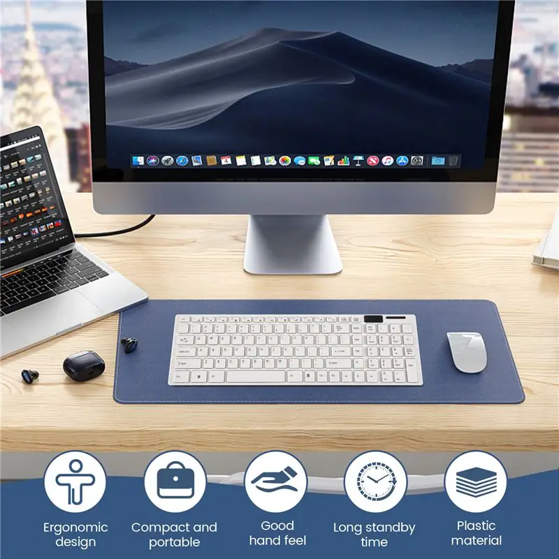 AED7-Wireless Slim White Keyboard + Wireless Optical Mouse Set For PC And Laptop
