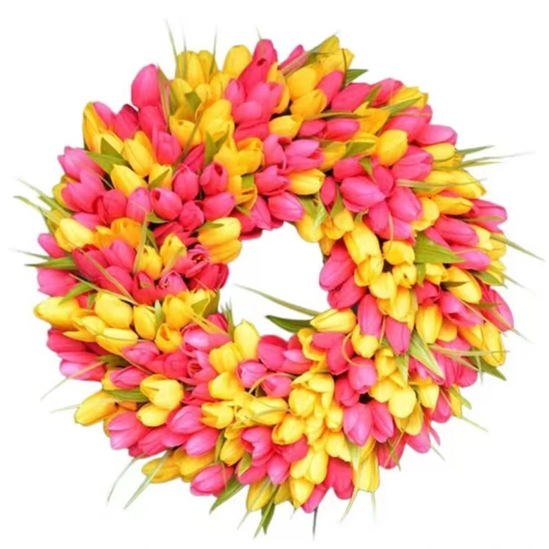 Artificial  Wreath Simulation Wedding Decoration Wall Hanging  for Easter Springtime Party Front Door Decor Valentine's Day Gift