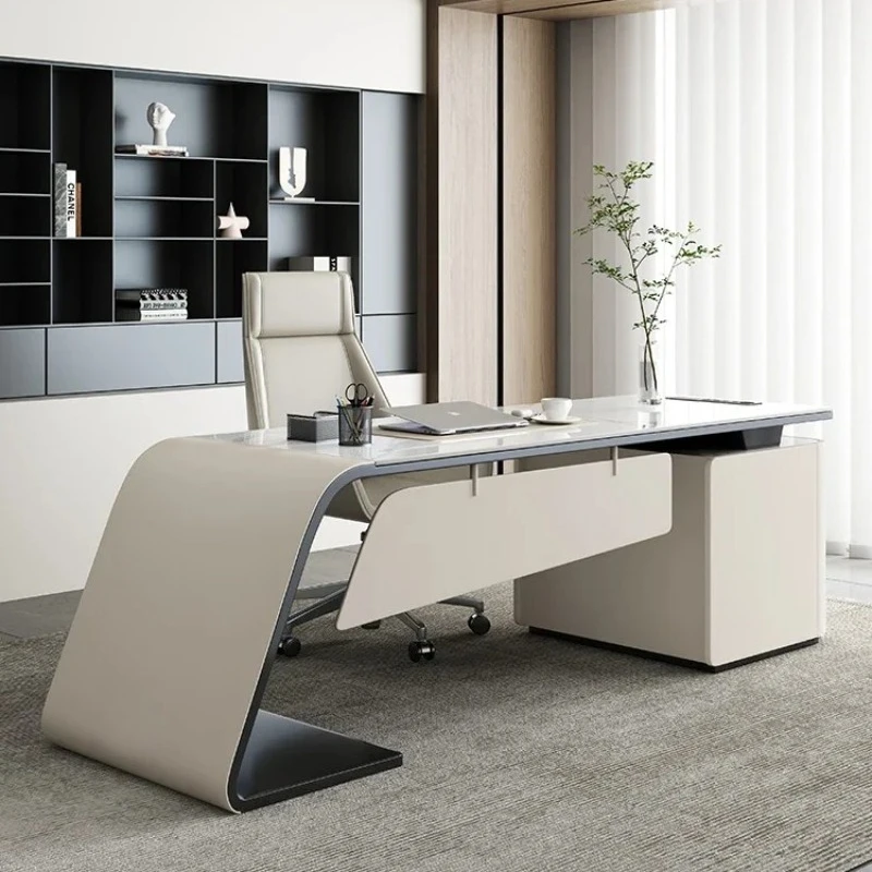 Light Luxury Slate Table Italian Minimalist Office Desk and