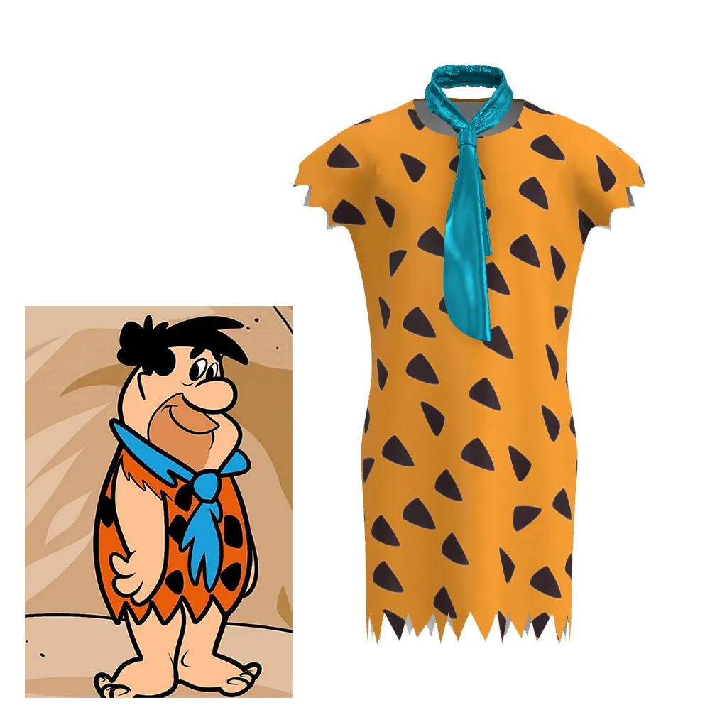 Cosplaydiy The Flinstones Fred Cosplay American Animated Flintstones Anime Cosplay Men Halloween Costume Carnival Stage Show