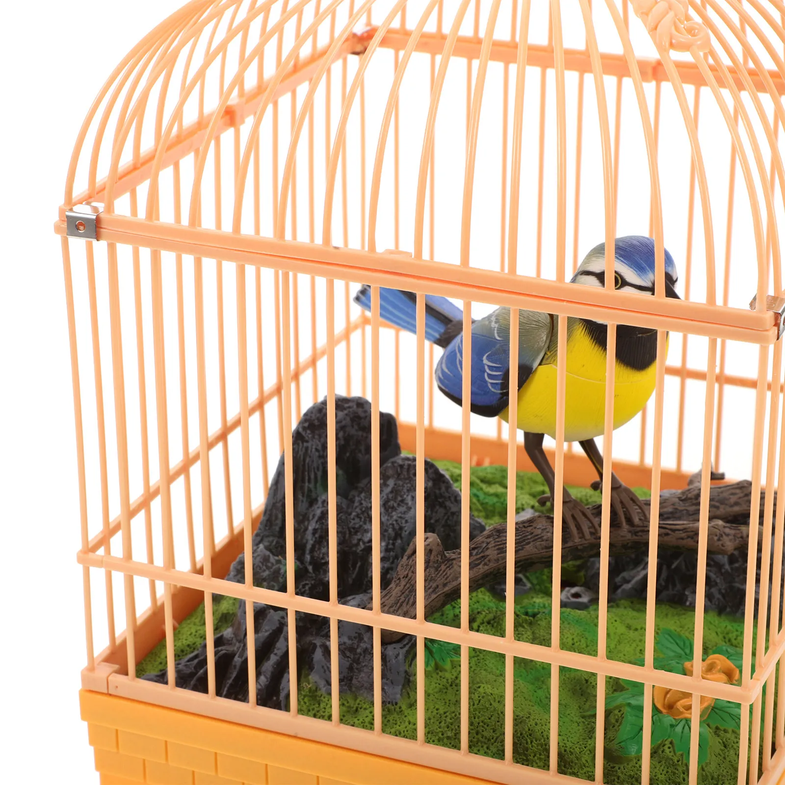 

Realistic Singing Chirping Bird Cage Sound Activated Fun Interactive Electric Pet Bird for Home Office Decoration