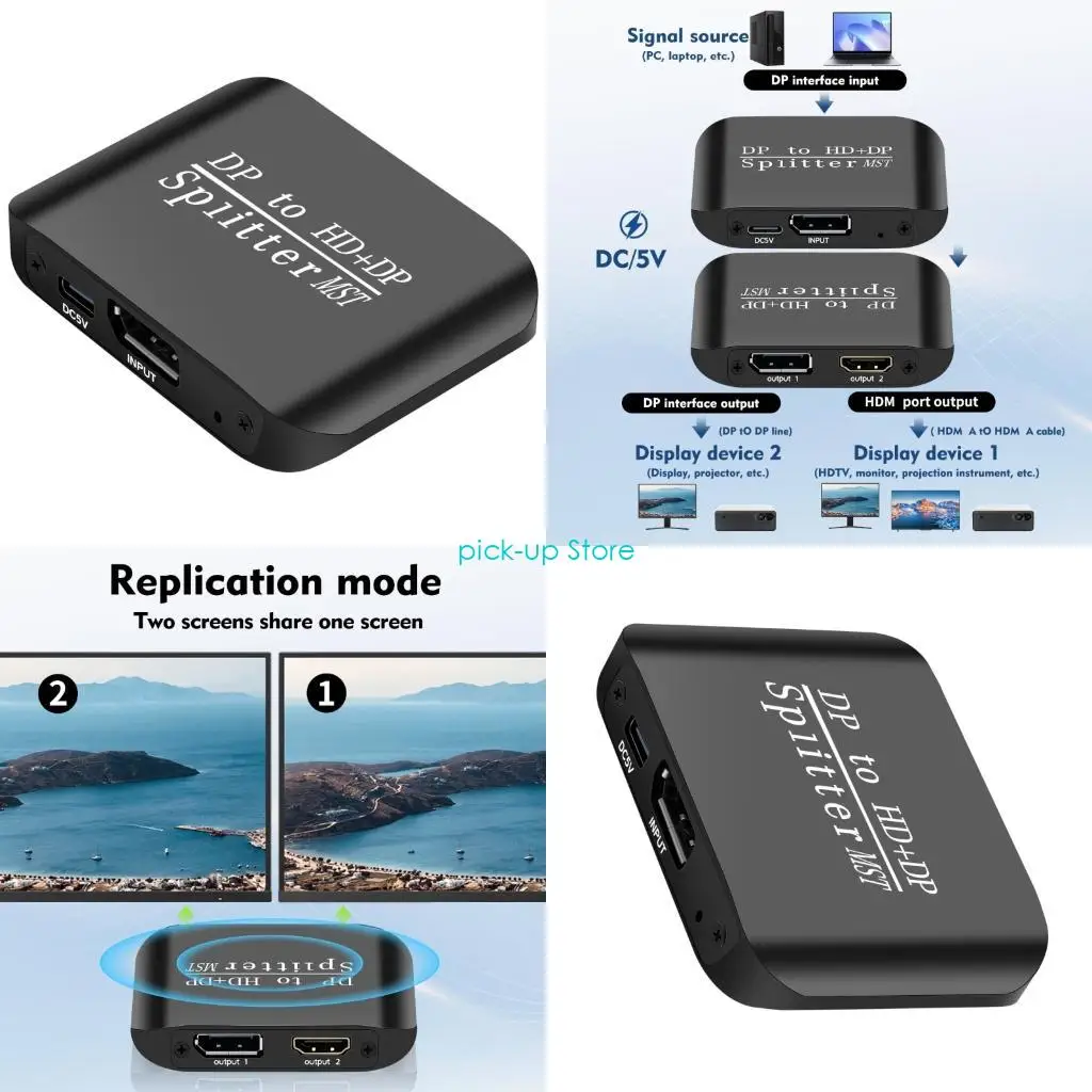 

Q5WA Plugs Play DP MSTs Adapters For Two Screen Setups Supporting HDRs 4K Resolution