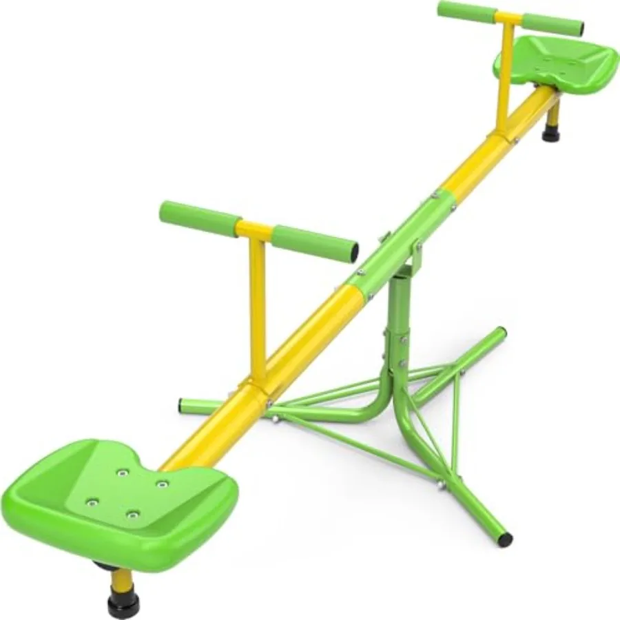 

Teeter Totter for:Indoor/Outdoor Sit-and-Spin Seesaw for Toddlers 3+, Heavy-Duty Steel Frame, Blue/Red, Safety-Certified 2025 U