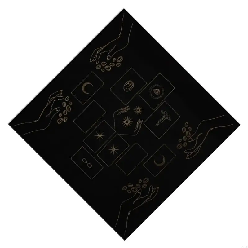 G6DE Square Table Cloth Tarot Altar Cloth Board Game Pad Astrological Oracles Pad Table Cover Card Mat Divinations Tablecloth