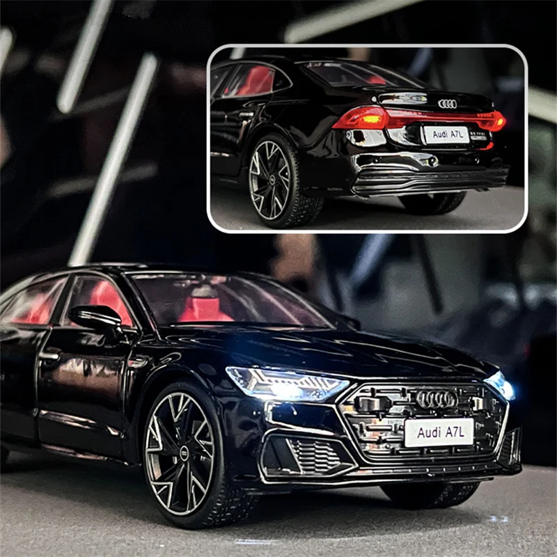 Audi A7 Diecast modelo de carro de liga metálica, brinquedo de simulação alta, coleção leve e som, presente infantil, 1:32, 2022