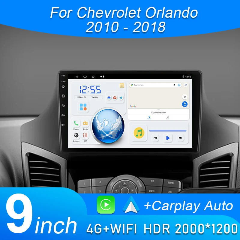 

Android Auto для Chevrolet Orlando 2010-2018 Автомобильный радиоприемник Видеоплеер Мультимедийная GPS-навигация 5G WIFI BT без 2din DVD
