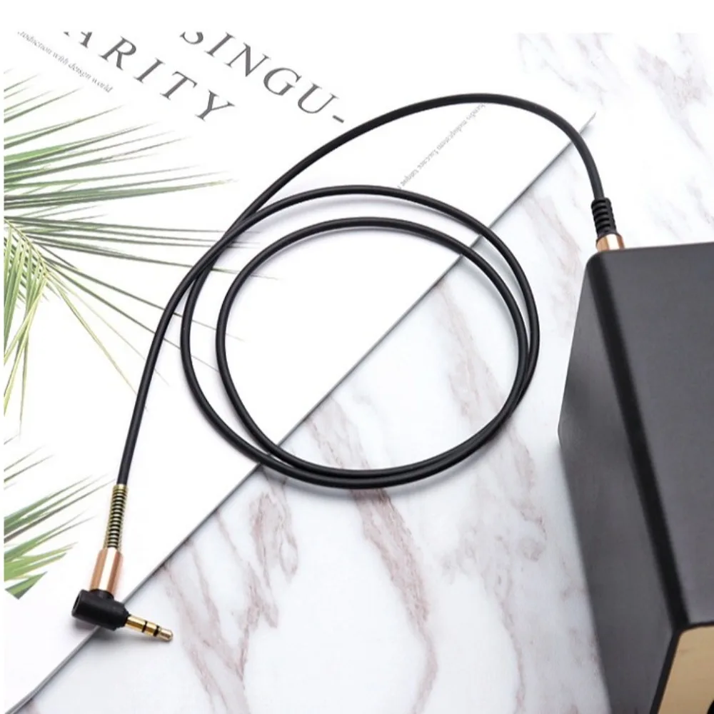 Black Aux Cable 3.5MM To 3.5MM Spring Retractable Audio Cable Type C Audio Wire Cord for Mobile Phone Headphone Accessories