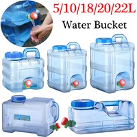 5/10/12/15/22L Outdoor Water Bucket Portable Driving Waterater Buckets with Faucet Car Driving Water Tank Container For Camping