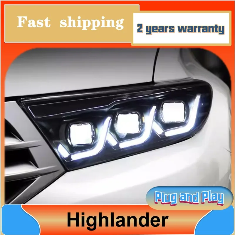 

Car Styling for Toyota Highlander Head Lights 2012 2013 2014 Kluger Headlights DRL Turn Signal Low High Beam Projector Lens