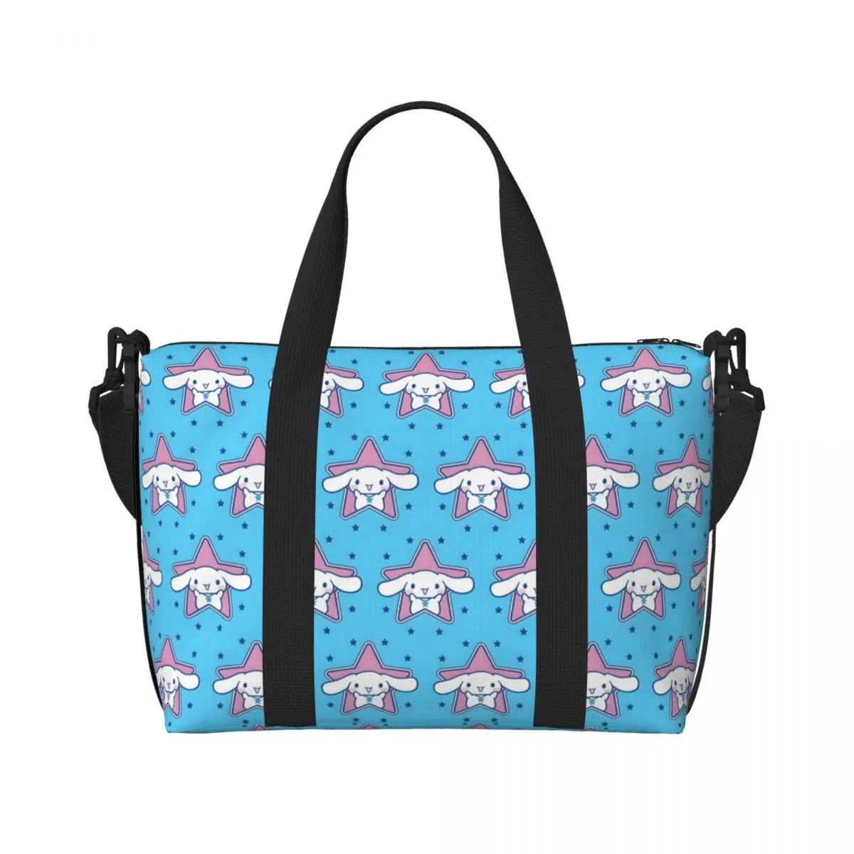 

Custom Large Sanrio Cartoon Cinnamoroll Tote Bag for Women Anime Cute Shoulder Shopper Beach Gym Travel Bag